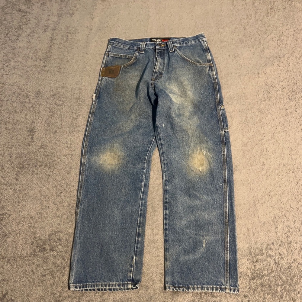 Vintage Faded Wrangler RIGGS Workwear Carpenter Jeans Mens 33x30 Denim Utility